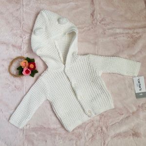 Baby Girl Carter’s White Cardigan